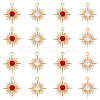 16Pcs 2 Colors Brass Micro Pave Cubic Zirconia Pendants KK-DC0003-35-1