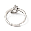 Rack Plating Brass Cubic Zirconia Arabic Letters Adjustable Rings for Women RJEW-S407-10P-06-3