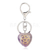 Natural Amethyst Heart with Kore Symbol Keychain PW-WG17998-10-1
