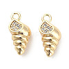 Brass Micro Pave Clear Cubic Zirconia Pendants KK-C054-03G-1