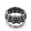 Retro 304 Stainless Steel Skull Rings RJEW-L087-01AS-1