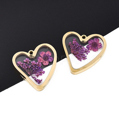 304 Stainless Steel Epoxy Resin Pendants X-STAS-T072-24-1