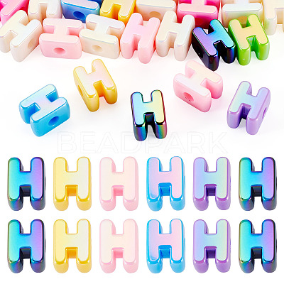 20Pcs UV Plating Opaque Acrylic European Beads OACR-TADJ0001-16H-1