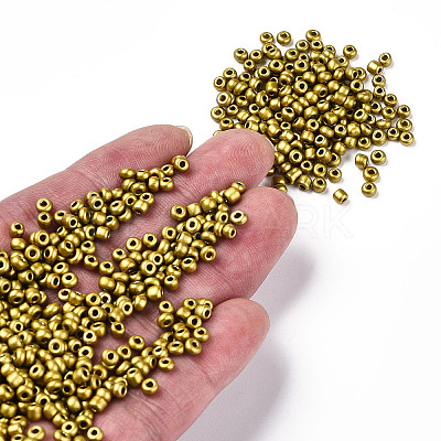 12/0 Baking Paint Glass Round Seed Beads SEED-S036-01A-06-1