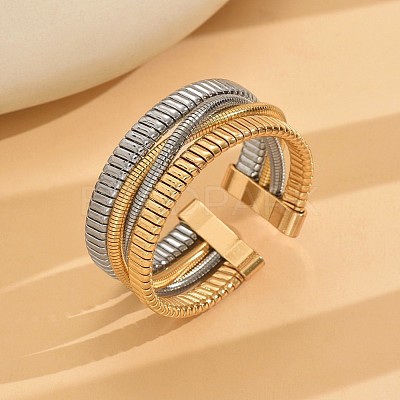 Two Tone Zinc Alloy 3-Strand Cuff Bangles WG02E92-01-1