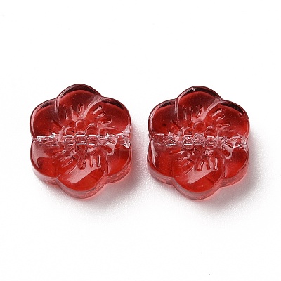 Transparent Spray Painted Glass Beads X-GLAA-I050-02-1