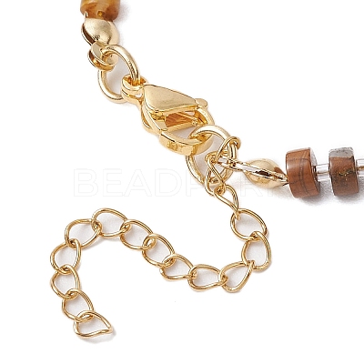 Natural Tiger Eye Beads Link Bracelets for Women Men BJEW-JB11467-04-1