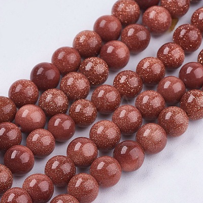 Synthetic Goldstone Bead Strands G-R193-04-6mm-1