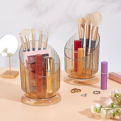 Transparent Plastic Makeup Brush Storage Organizer AJEW-WH0332-33B-1
