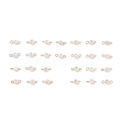 26Pcs 26 Styles Natural Freshwater Shell Beads Connector Charms PALLOY-JF01550-1