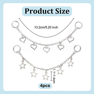 4Pcs Iron Boot Strap Chains HJEW-OC00219-1