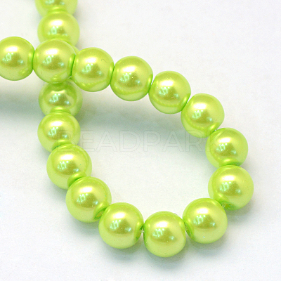 Baking Paint Pearlized Glass Pearl Round Bead Strands HY-Q003-4mm-66-1