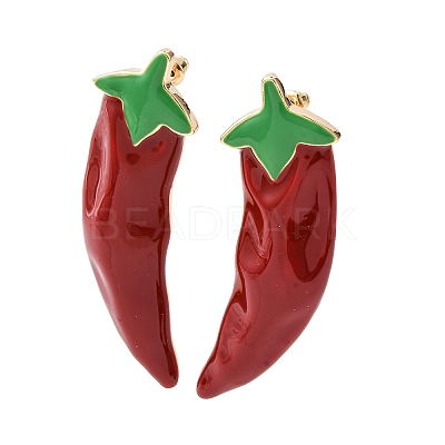 Alloy Enamel Stud Earrings EJEW-F387-01G-1