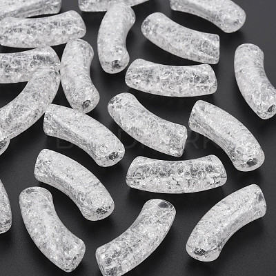 Transparent Crackle Acrylic Beads CACR-S009-001B-NA-1
