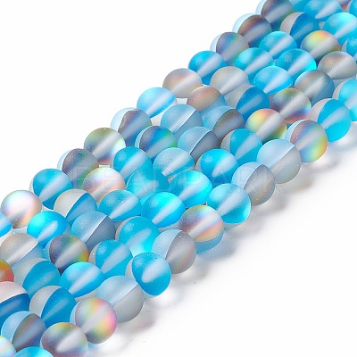 Synthetic Moonstone Beads Strands G-E573-01B-22-1