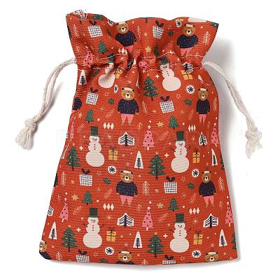 Christmas Theme Cloth Printed Storage Bags ABAG-F010-02C-01-1
