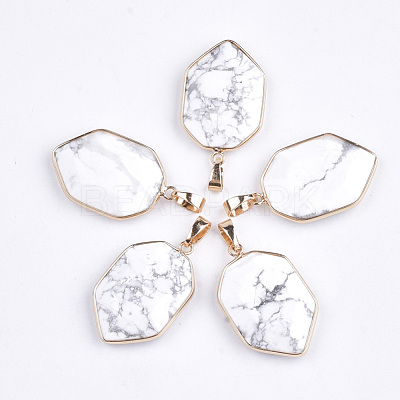 Natural Howlite Pendants G-S344-12E-1