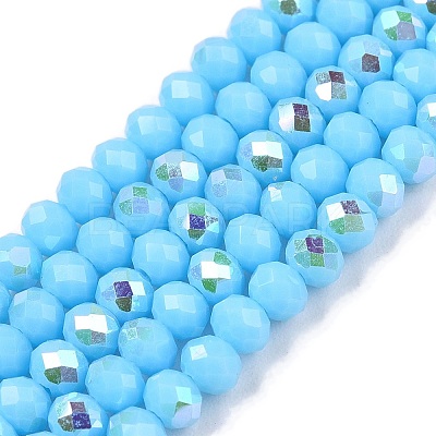Electroplate Opaque Solid Color Glass Beads Strands LS-EGLA-A044-P3mm-L08-1