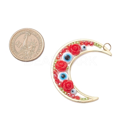 Brass Resin Pendants PALLOY-MZ01073-03-1