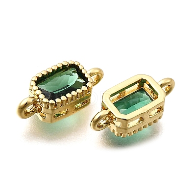 Real 18K Gold Plated Brass Micro Pave Cubic Zirconia Links Connectors ZIRC-L100-009G-02-1