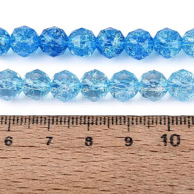 Crackle Transparent Glass Beads Strands GLAA-Q108-02A-03-1
