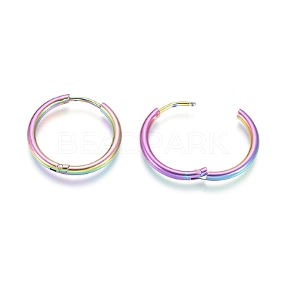 Ion Plating(IP) 304 Stainless Steel Huggie Hoop Earrings EJEW-F111A-19mm-Y-1