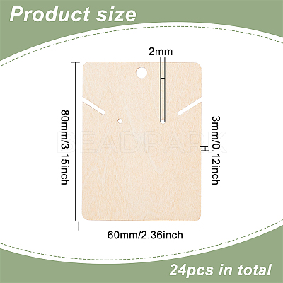 Wood Earring Display Card with Hanging Hole DIY-WH0320-20F-1