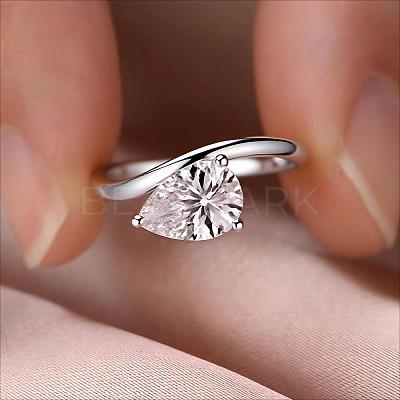 Brass Pave Single Cubic Zirconia Finger Rings for Women ZK8046-4-1