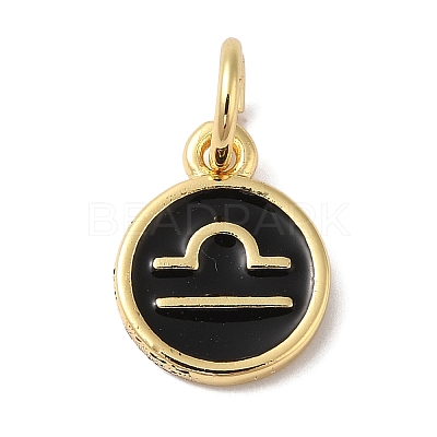 Real 18K Gold Plated Brass Enamel Charms KK-L216-001G-K01-1