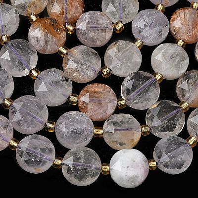 Natural Purple Phantom Quartz Purple Lodolite Quartz Beads Strands G-C116-A184-01-1