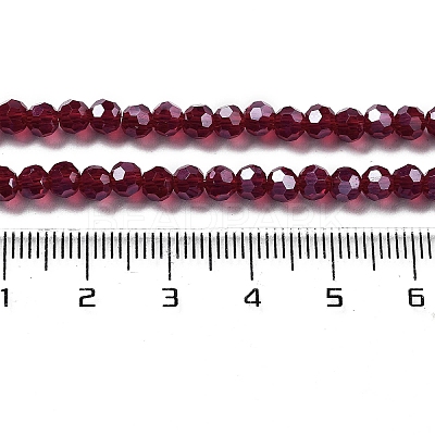 Electroplate Transparent Glass Beads Strands EGLA-A035-T4mm-A02-1