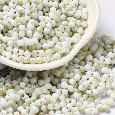Two Tone Baking Paint Glass Seed Beads SEED-F005-01A-10-1