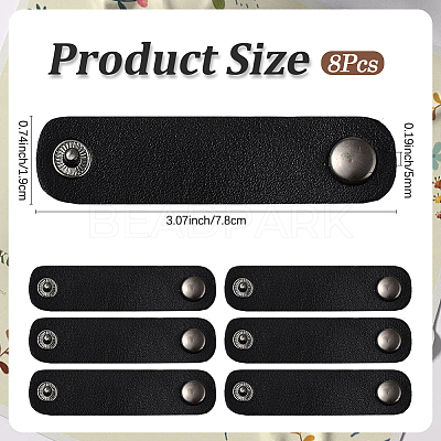 8Pcs Leather with Brass Scarf Buckle AJEW-CL0001-68-1