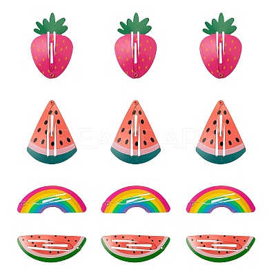 24Pcs 4 Style Baking Paint Iron Snap Hair Clips PHAR-LS0001-03-1