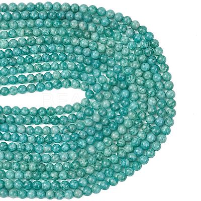 Natural Amazonite Beads Strands G-G453-A02-6mm-1
