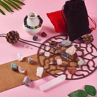 DIY Chakra Gemstone Bracelet Necklace Making Kit DIY-SZ0008-03-1