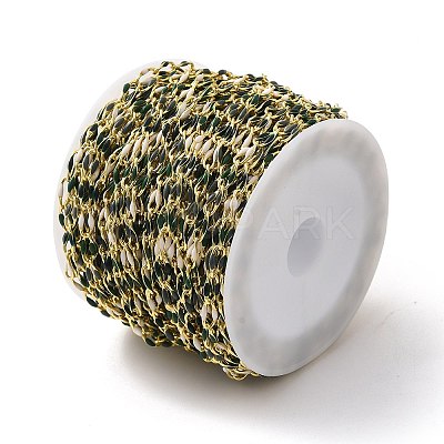 Brass Enamel Curb Chains CHC-C003-13G-17-1