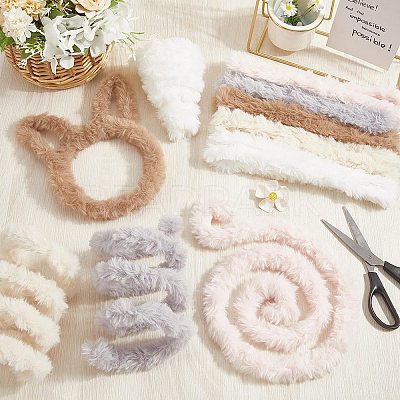 10Pcs 5 Colors DIY Plush Sticks FIND-CP0002-68B-1