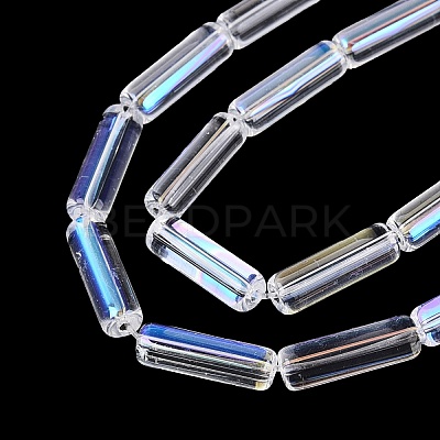 Electroplate Transparent Glass Beads Strands EGLA-Q132-02A-E01-1
