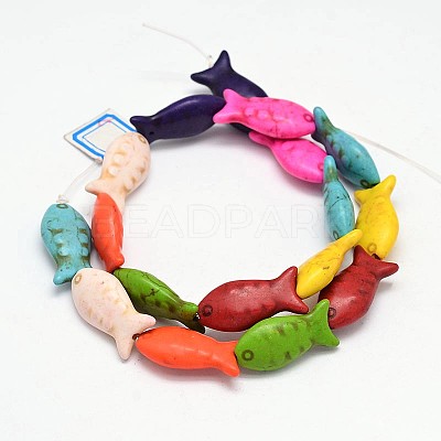 Fish Synthetic Turquoise Bead Strands X-G-M150-26-1