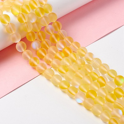 Synthetic Moonstone Beads Strands G-E573-01C-02-1