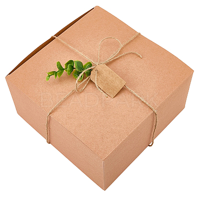 8Pcs Square Folding Kraft Paper Mailer Boxes CON-CP0001-018C-1