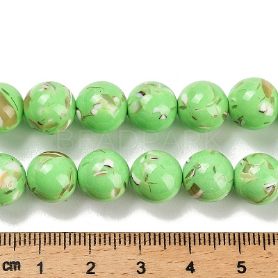 Assembled Synthetic Stone and Trochus Shell Beads Strands G-B128-08D-07-1