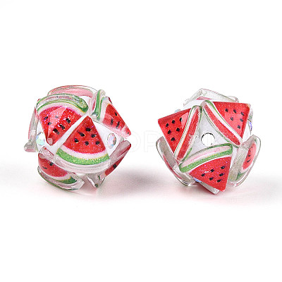 Fruit Round Resin Beads RESI-T059-03E-1
