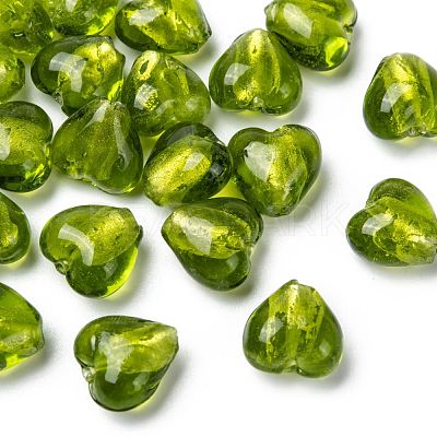 Handmade Silver Foil Glass Beads X-FOIL-R050-12x8mm-7-1