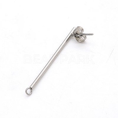 304 Stainless Steel Stud Earring Finding STAS-N090-JA713-1A-1