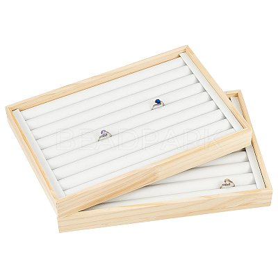 Wooden Finger Ring Display Tray RDIS-WH0009-026A-1