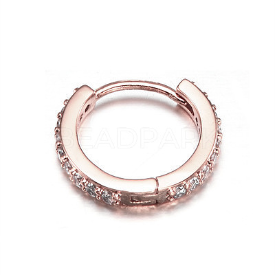 Brass Micro Pave Clear Cubic Zirconia Hoop Cartilage Earrings WG0AF68-07-1