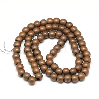 Electroplate Non-magnetic Synthetic Hematite Beads Strands G-Q486-87B-1