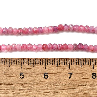 Faceted Rondelle Natural Red Tourmaline Bead Strands G-F289-45-1